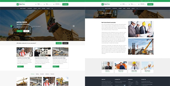 Neon-Press v1.0 - Construction Business HTML template