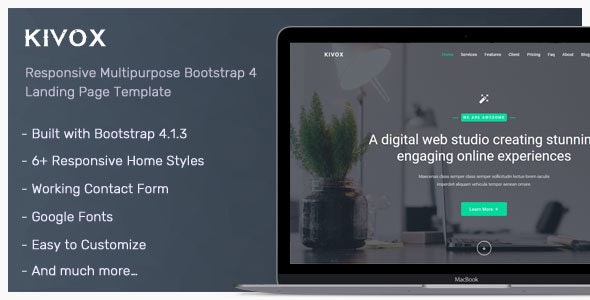 Kivox v1.0.0 - Responsive Landing Page Template