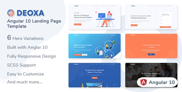 Download Deoxa v1.0 – Angular 10 Landing Page Template | Free Nulled Scripts