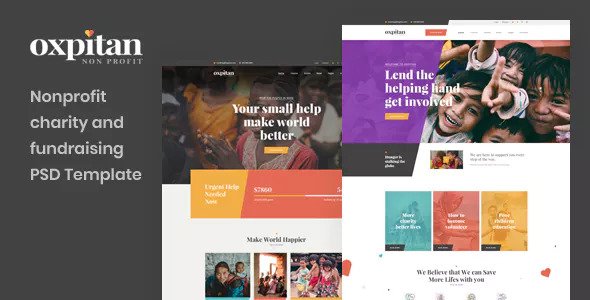 Oxpitan - Nonprofit Charity and Fundraising PSD Template