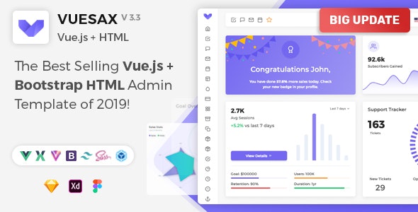 Vuesax v3.2 - Vuejs + HTML Admin Dashboard Template