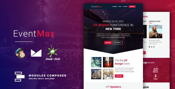 EventMax v1.0 - Responsive Email for Events & Conferences with Online Builder