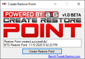 Download Create Restore Point 1.0 Beta [Latest]