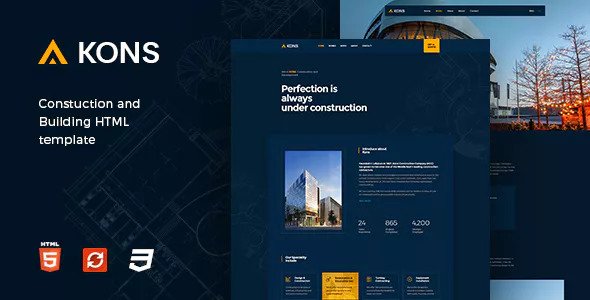 Download Kons – Construction and Building Template | Free Nulled Scripts