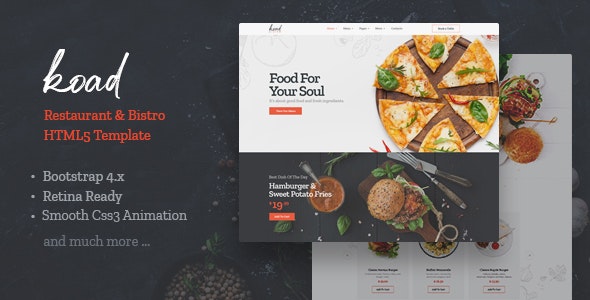 Koad v1.0 - Restaurant & Bistro HTML Template