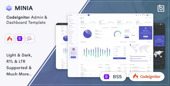 Minia v1.0 - CodeIgniter 4 Admin & Dashboard Template