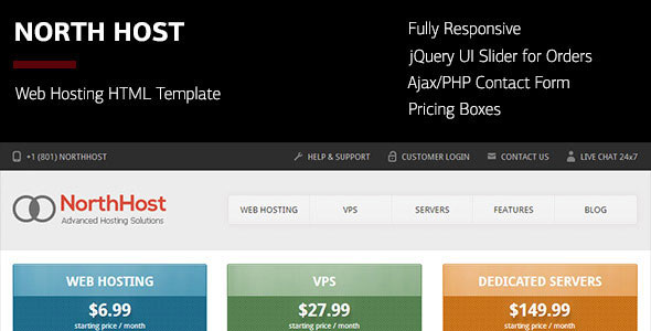 North Host v1.8.6 - Web Hosting, Responsive HTML Template