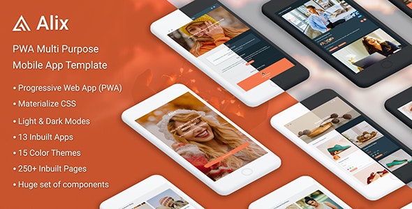 Alix v1.0 - Multi Purpose PWA Mobile App Template