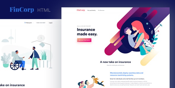 FinCorp v1.0 - Finance, Insurance & Marketing Landing Page Template