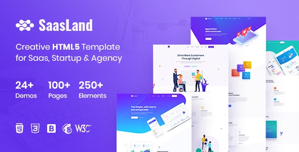 SaasLand - Creative HTML5 Template for Saas, Startup & Agency - Updated