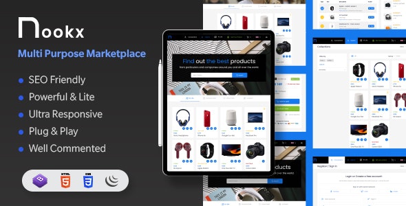 Nookx v1.4 - Multipurpose Buy & Sell - Digital Marketplace Bootstrap HTML Template with Admin Panel