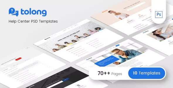 Tolong v3.0 - Help Desk / Knowledge Base PSD Template