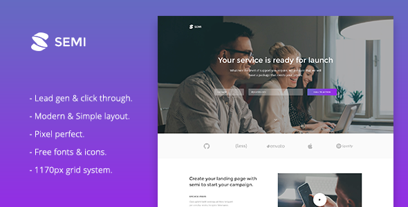 Semi v1.0 - Service Landing Page HTML Template
