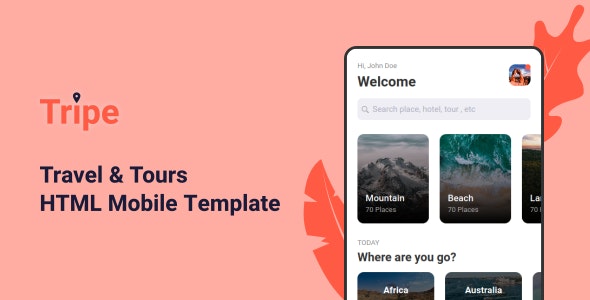 Tripe v1.0 - Travel & Tour Mobile Template