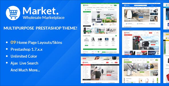 Download Themes Market Responsive Prestashop 1.7 | Free Nulled Scripts