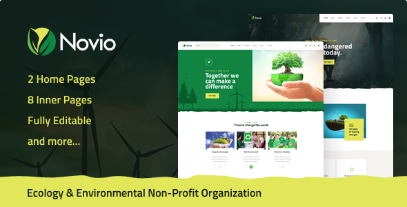Download Novio – Ecology & Environmental Non-Profit Organization PSD Template | Free Nulled Scripts