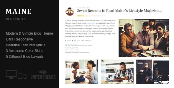 Maine v2.0 - A Responsive WordPress Blog Theme