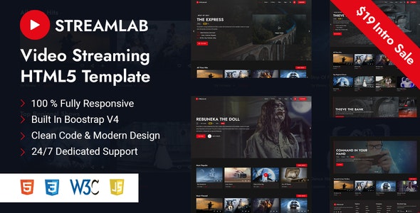 Streamlab v1.0 - Video Streaming HTML5 Template
