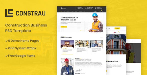 Constrau v1.0 - Construction Business PSD Template