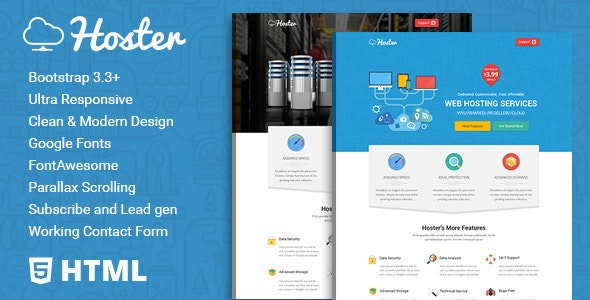 Hoster v1.0 - Hosting Service HTML Template