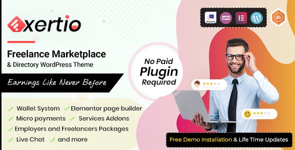Exertio v1.0.1 - Freelance Marketplace WordPress Theme