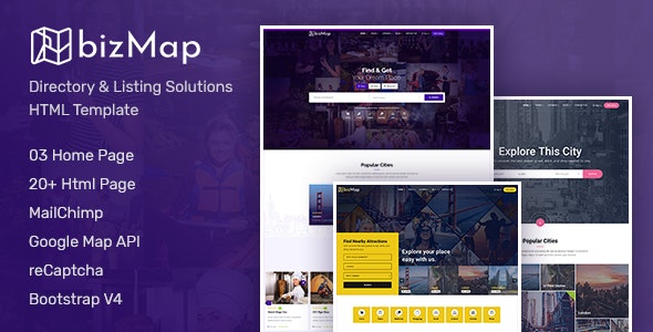 BizMap v1.0 - Business Directory Listing HTML Template