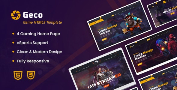 Geco v1.0 - eSports Gaming HTML5 Template