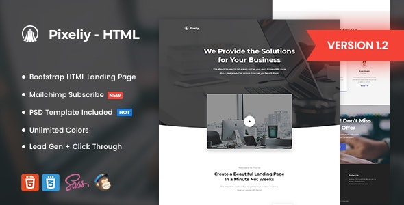 Pixeliy v1.2 - Business HTML Landing Page Template