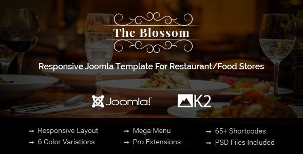Blossom v3.9.6 - Responsive Joomla Template For Restaurant/Food stores