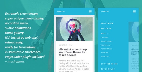 Vibrant v1.5 - A Super Sharp WordPress Mobile Theme