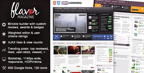 Flavor v1.13 - Responsive/HD Magazine/Review AJAX Theme
