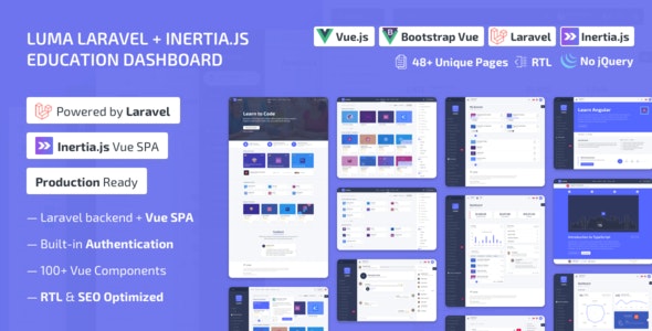 Luma v1.1.0 - Laravel LMS & Vue Education Admin Dashboard Template