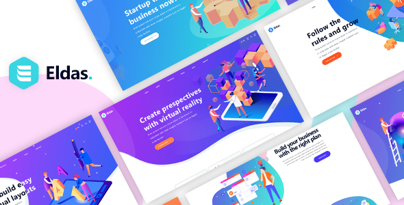 Eldas - Isometric Portfolio PSD Template