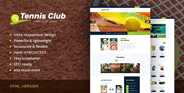 Tennis Club v1.0 - Sports & Events Site Template