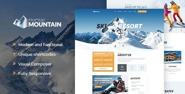 Snow Mountain v1.2.3 - Ski Resort & Snowboard School WordPress Theme