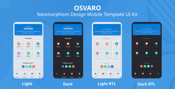 Osvaro v1.0 - Neomorphism Design Mobile Template UI Kit