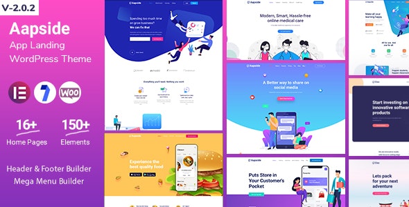 Aapside v2.0.2 - App Landing WordPress Theme