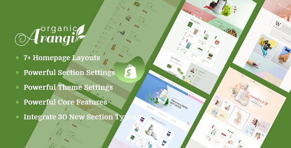 Arangi v1.0.0 - Organic & Healthy Products Shopify Theme