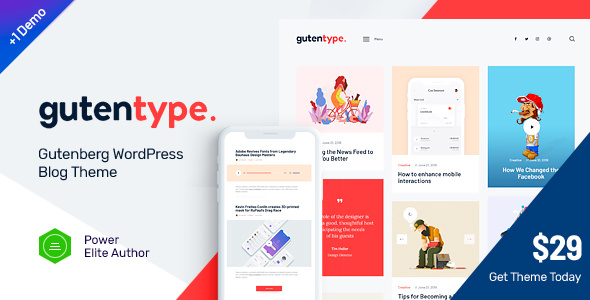 Gutentype v1.7 - 100% Gutenberg WordPress Theme