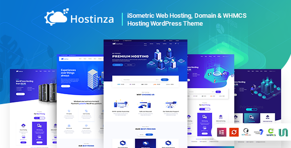 Hostinza v2.1 - Isometric Domain & Whmcs Web Hosting WordPress Theme