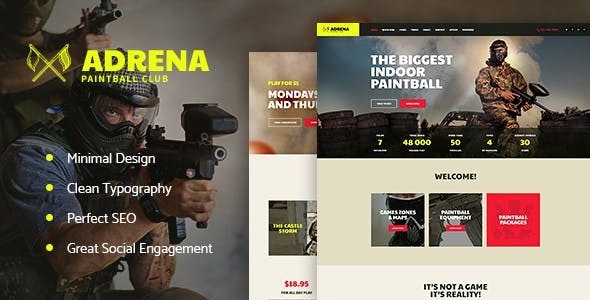 Adrena v1.2.3 - Airsoft Club & Paintball WordPress Theme