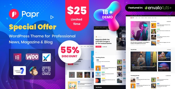 News Magazine Papr v1.2.3 - News Magazine WordPress Theme