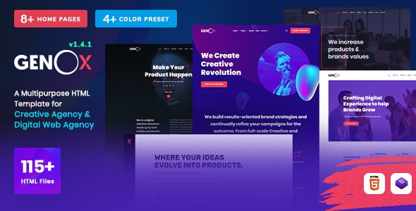 Genox v1.4.1 - Creative & Digital Web Agency Multipurpose HTML Template