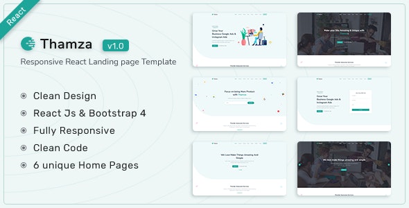 Download Thamza v1.0 – React Js Landing Page Template | Free Nulled Scripts