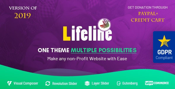 Lifeline v6.0 - NGO Charity Fund Raising WordPress Theme