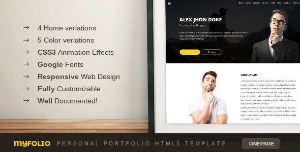 Myfolio v1.0 - Onepage Personal Portfolio HTML5 Template