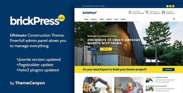Download BrickPress v1.1 – Construction & Business Joomla Template | Free Nulled Scripts