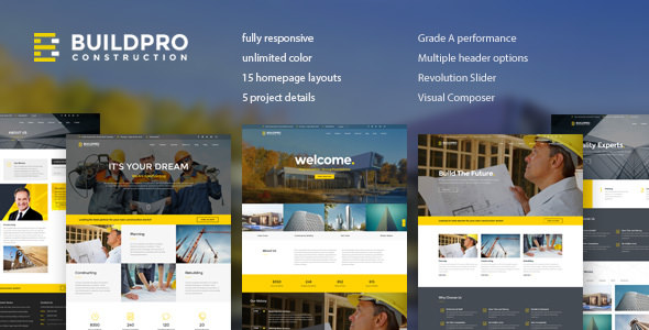 BuildPro v1.0.9.8 - Business, Building & Construction WordPress Theme