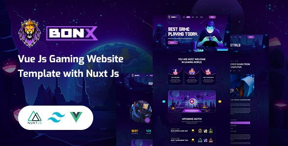 Download Bonx v1.0 – Vue Js Gaming Website Template with Nuxt Js | Free Nulled Scripts