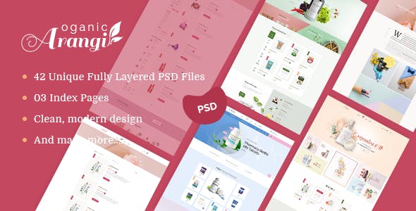 Arangi - Organic Ecommerce PSD Template